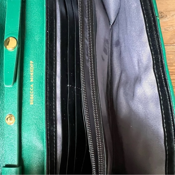 Rebecca Minkoff Green Leather Wallet on Chain Crossbody Bag - Picture 3 of 4